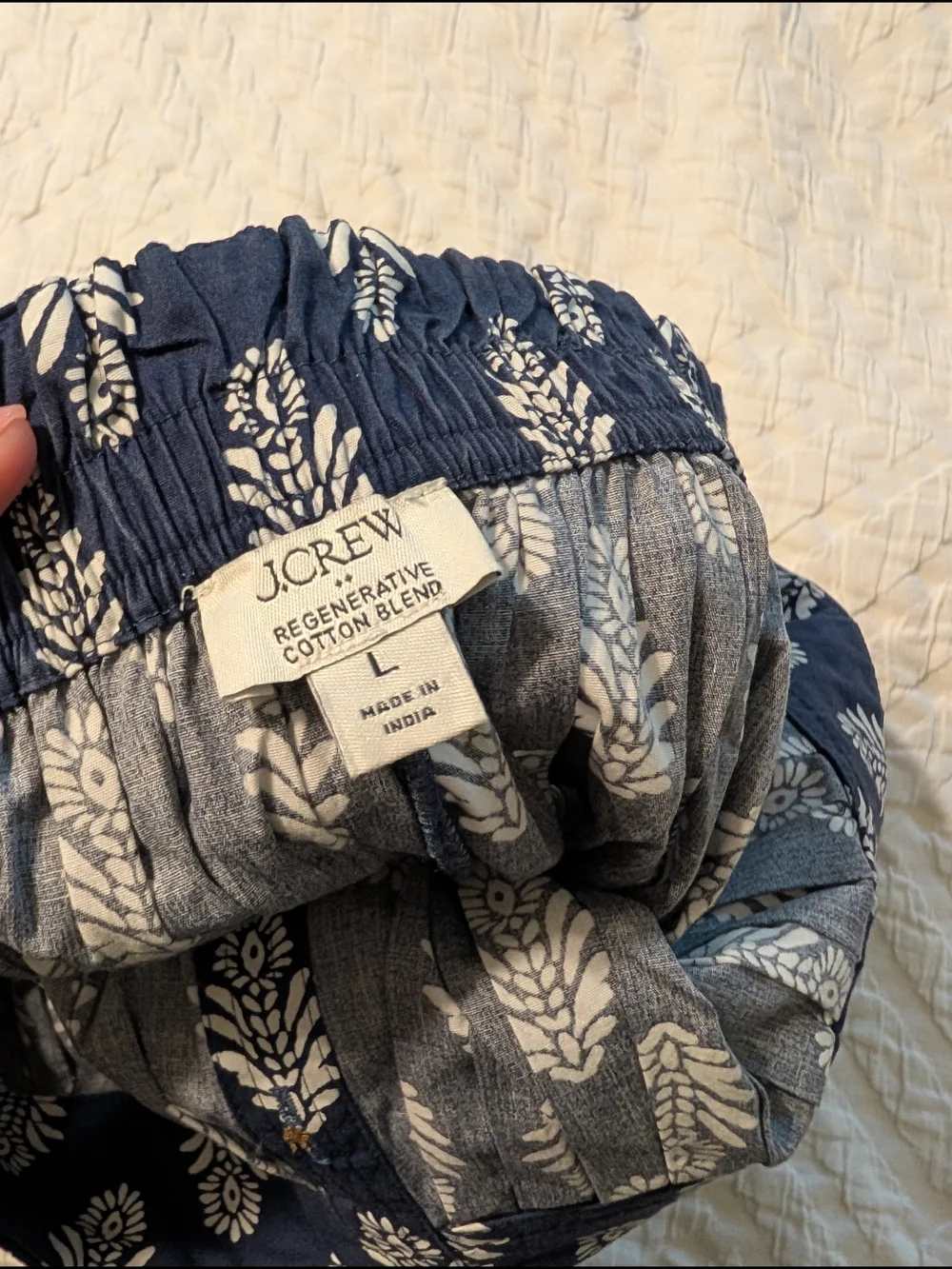 J. Crew Navy Blue Printed Button-Front A-Line Skirt - Picture 3 of 4
